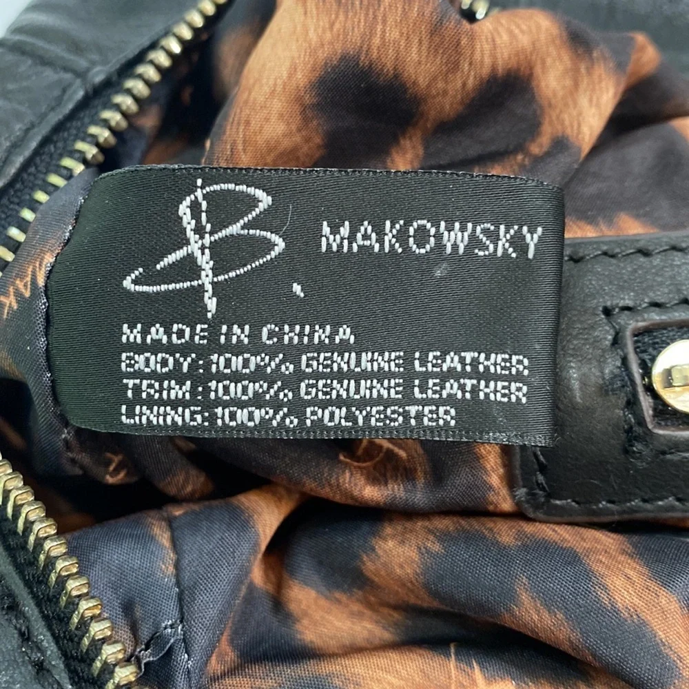 B. Makowsky satchel bag‎ black with brown accents